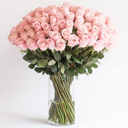 Long-Lasting Pink Rose Bulk Arrangement